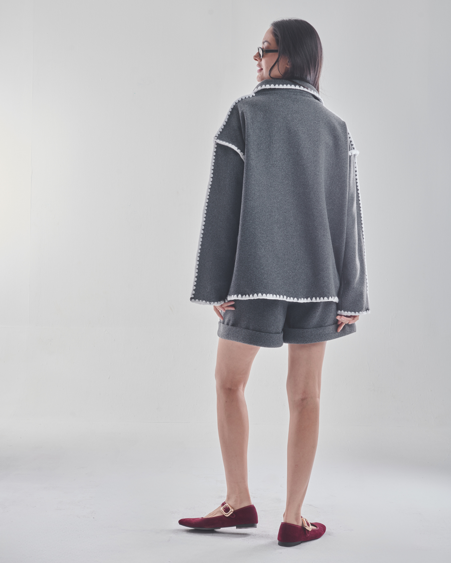 Stitch jacket in grey