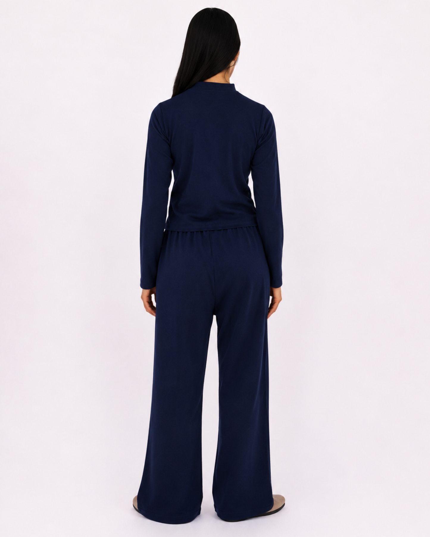 Relaxed set in navy (Long sleeves top + pants)