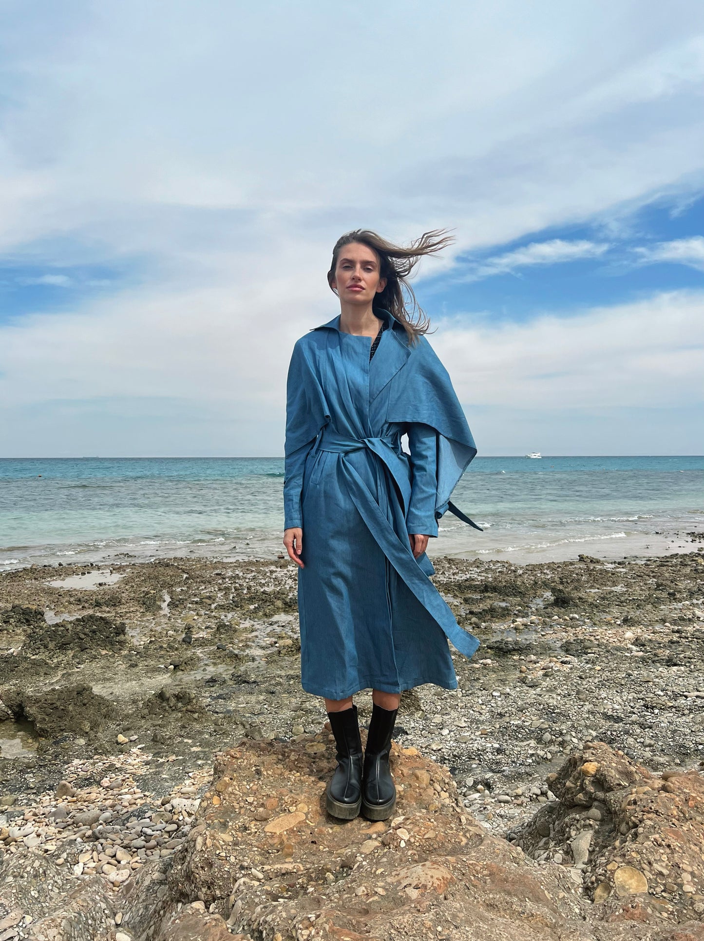 Planet coat in denim
