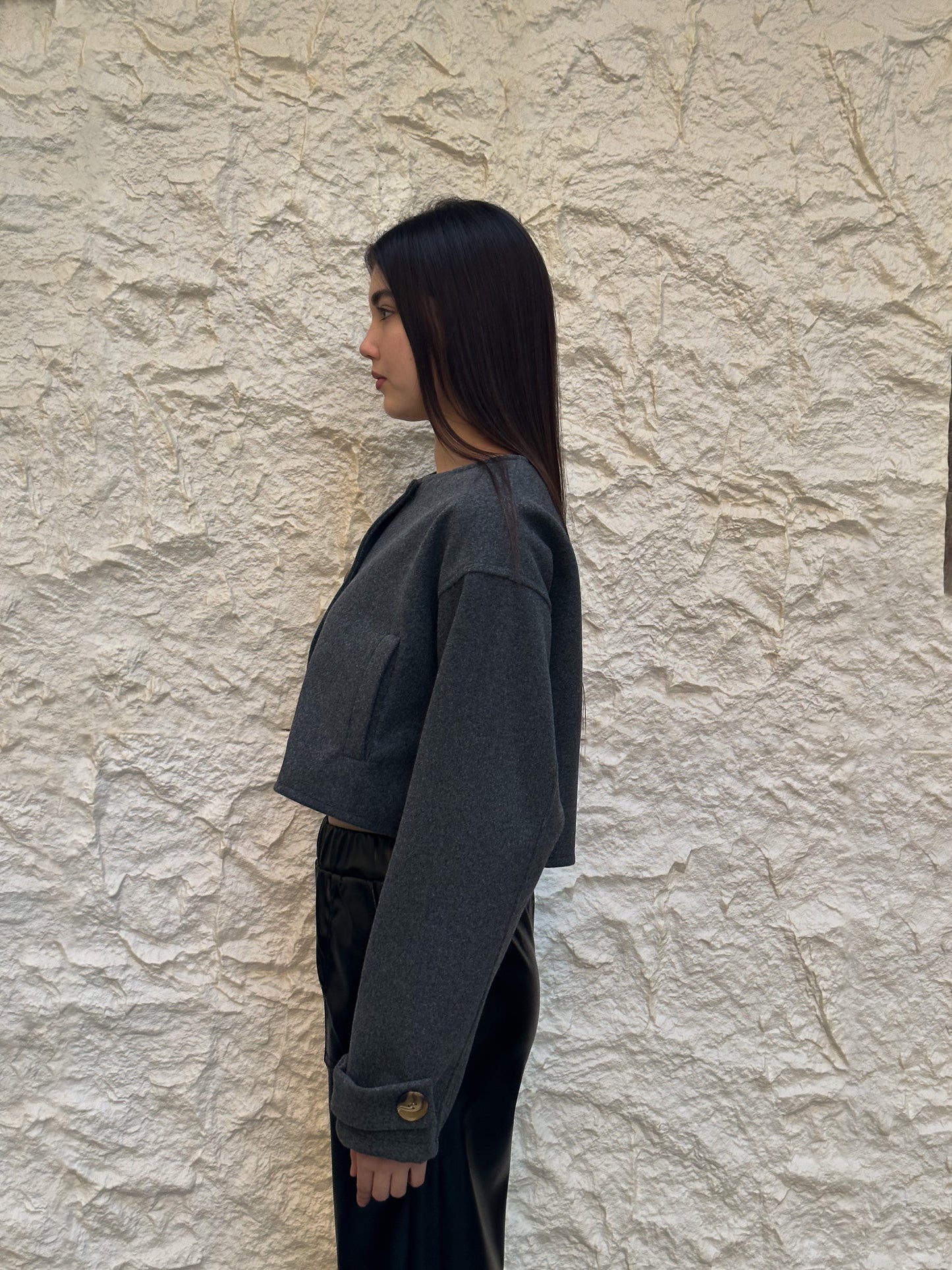 The mini jacket in grey