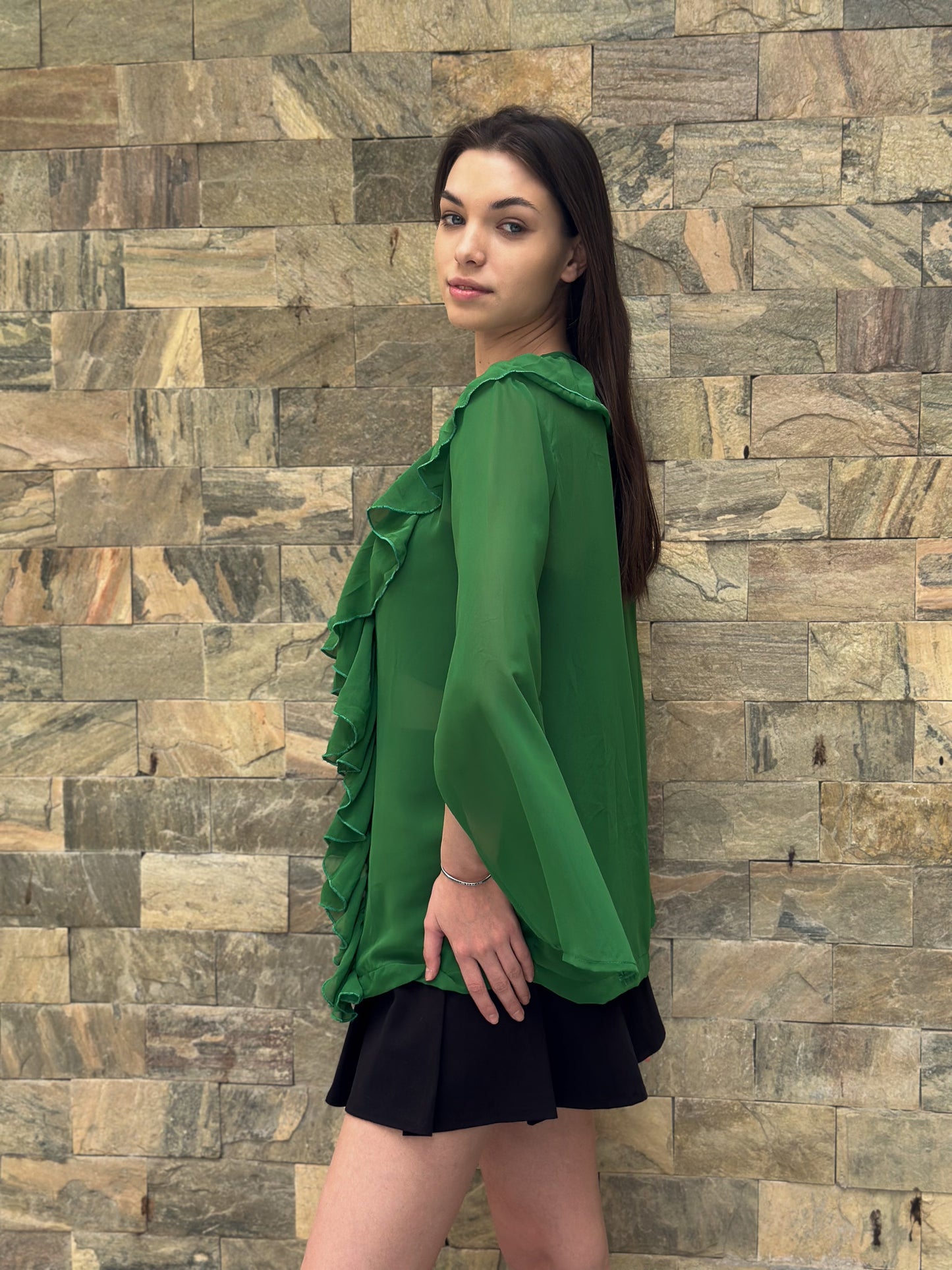 Chiffon cover up in green