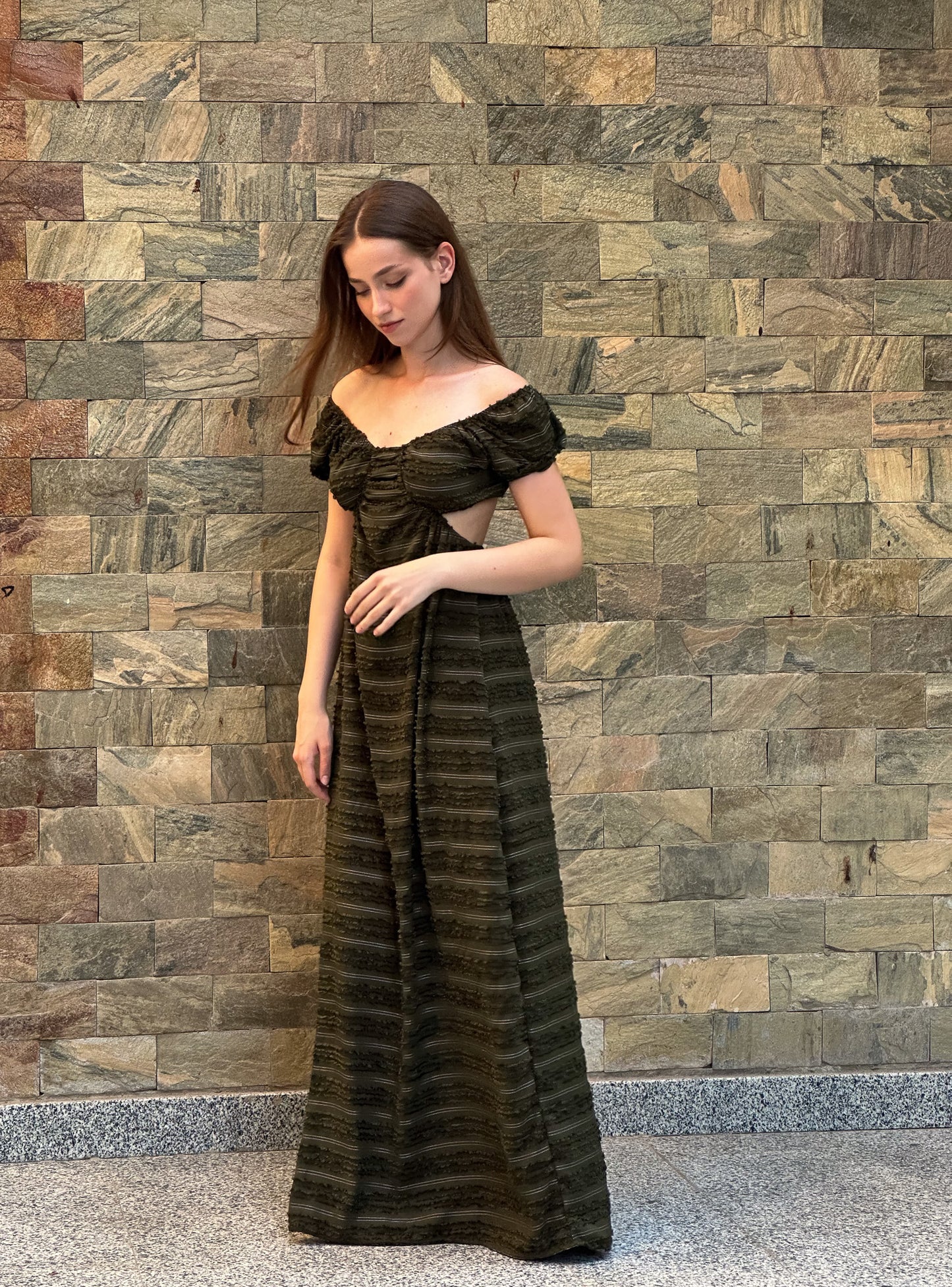Elite dress in olive