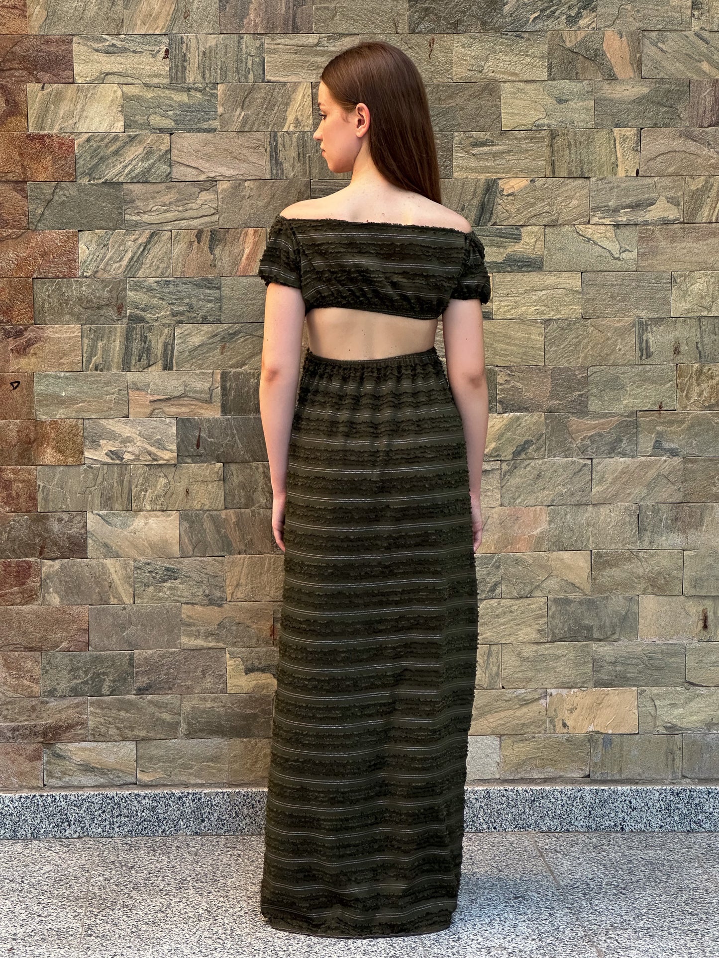 Elite dress in olive