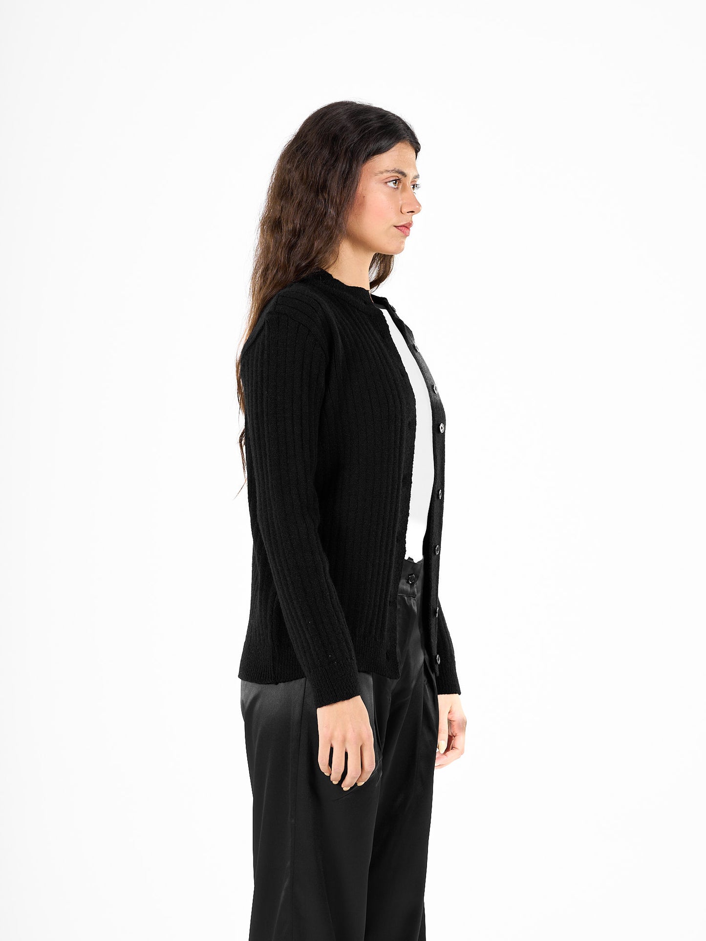 Button cardigan in black