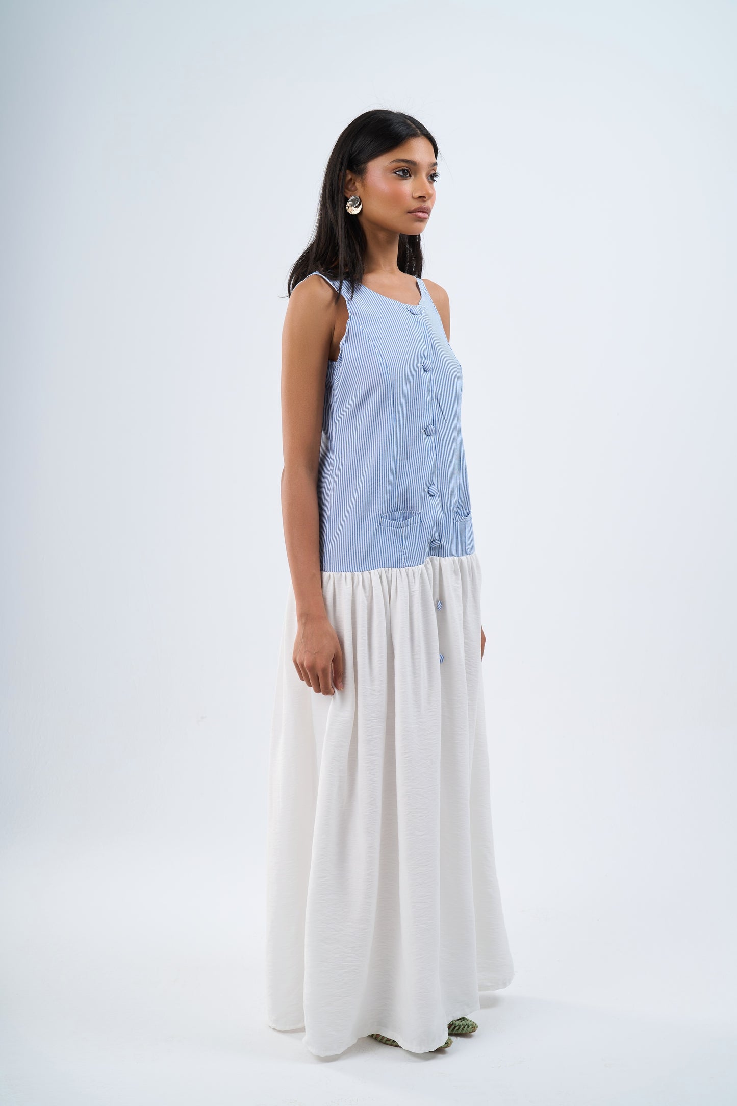 Stripes dress in blue