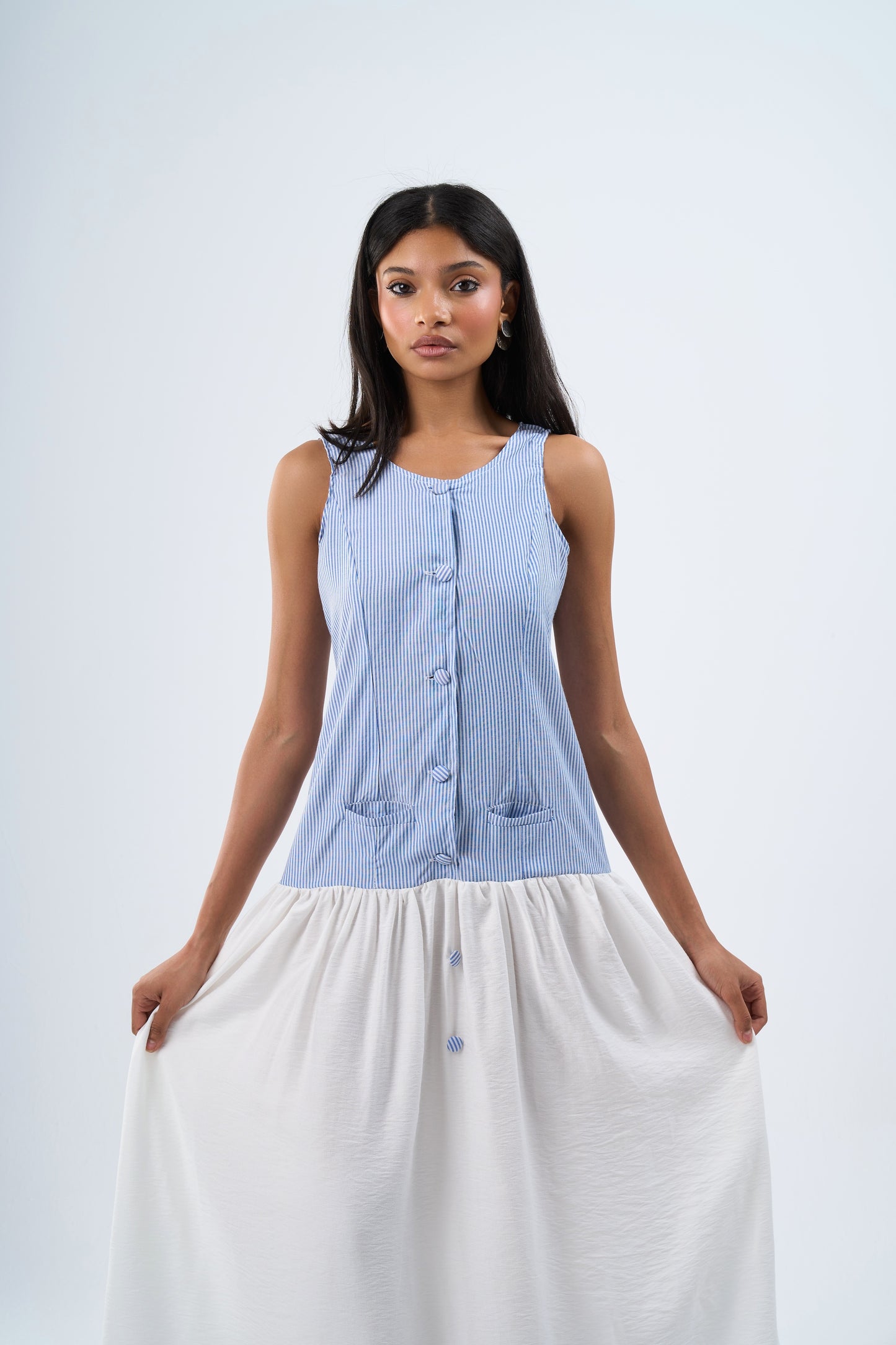 Stripes dress in blue