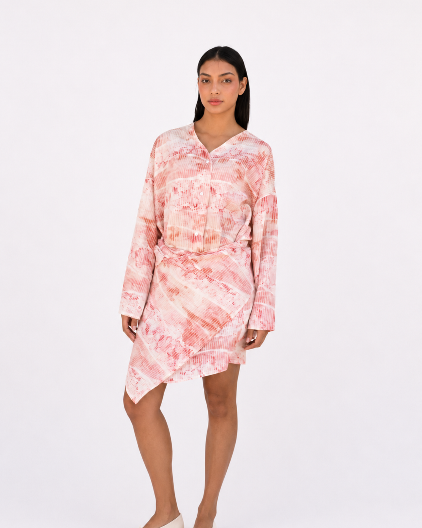 Summer wrap up shirt in pink