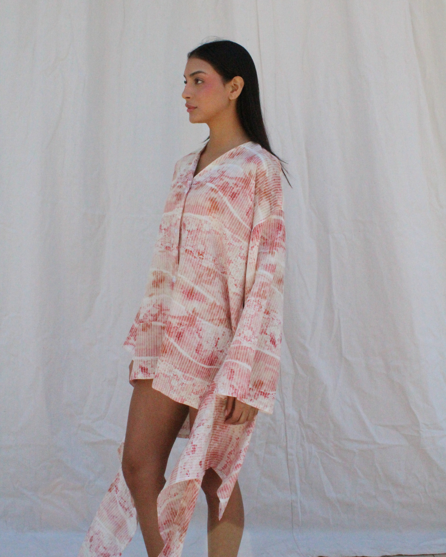 Summer wrap up shirt in pink
