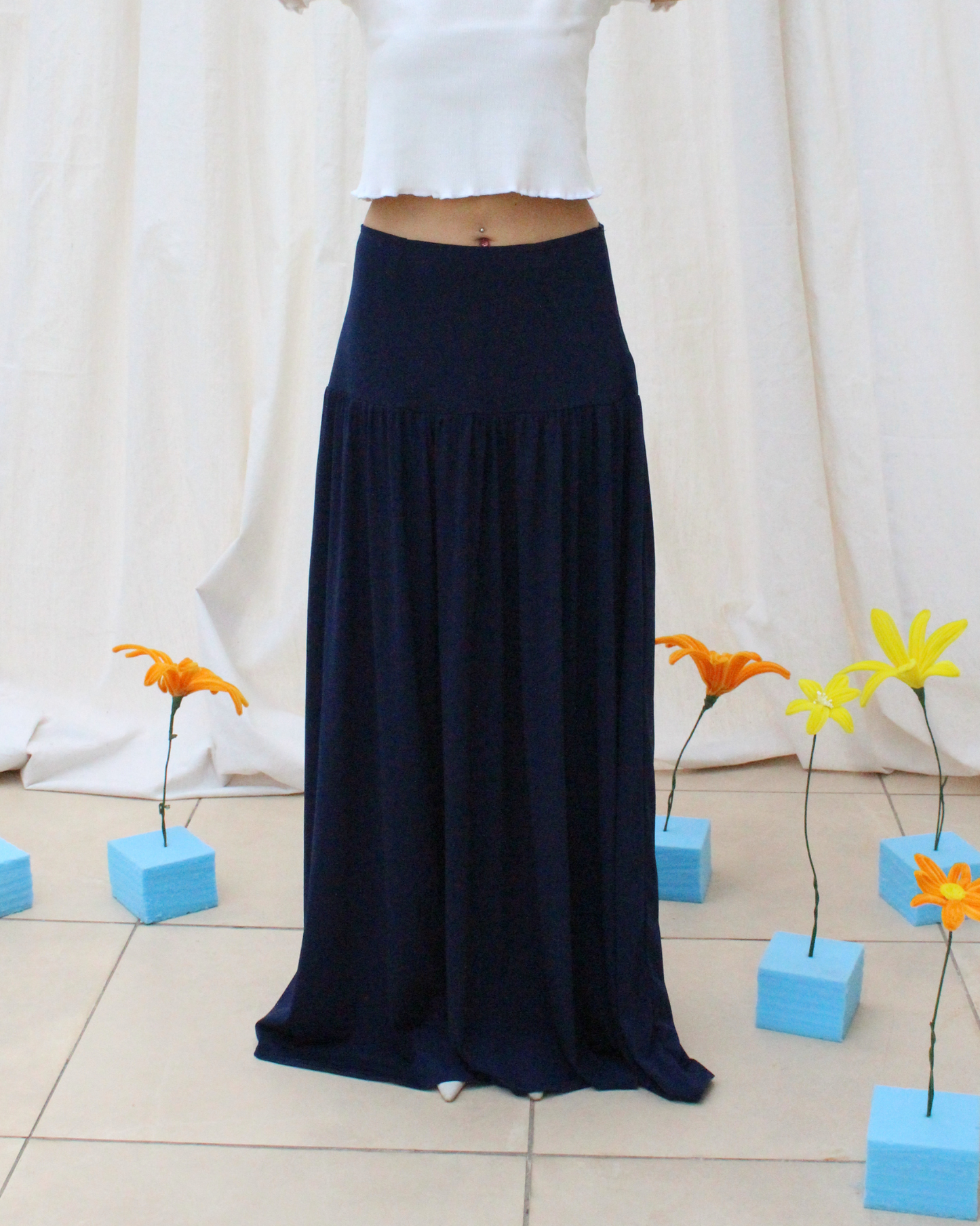 Wave skirt in navy