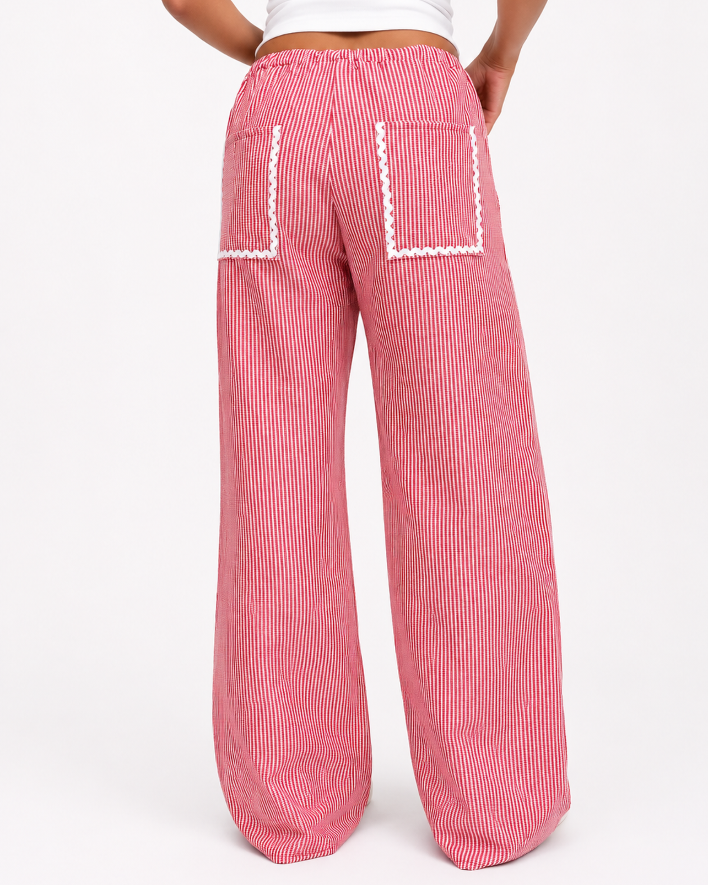 Stripes pants (Burgundy + Pink)