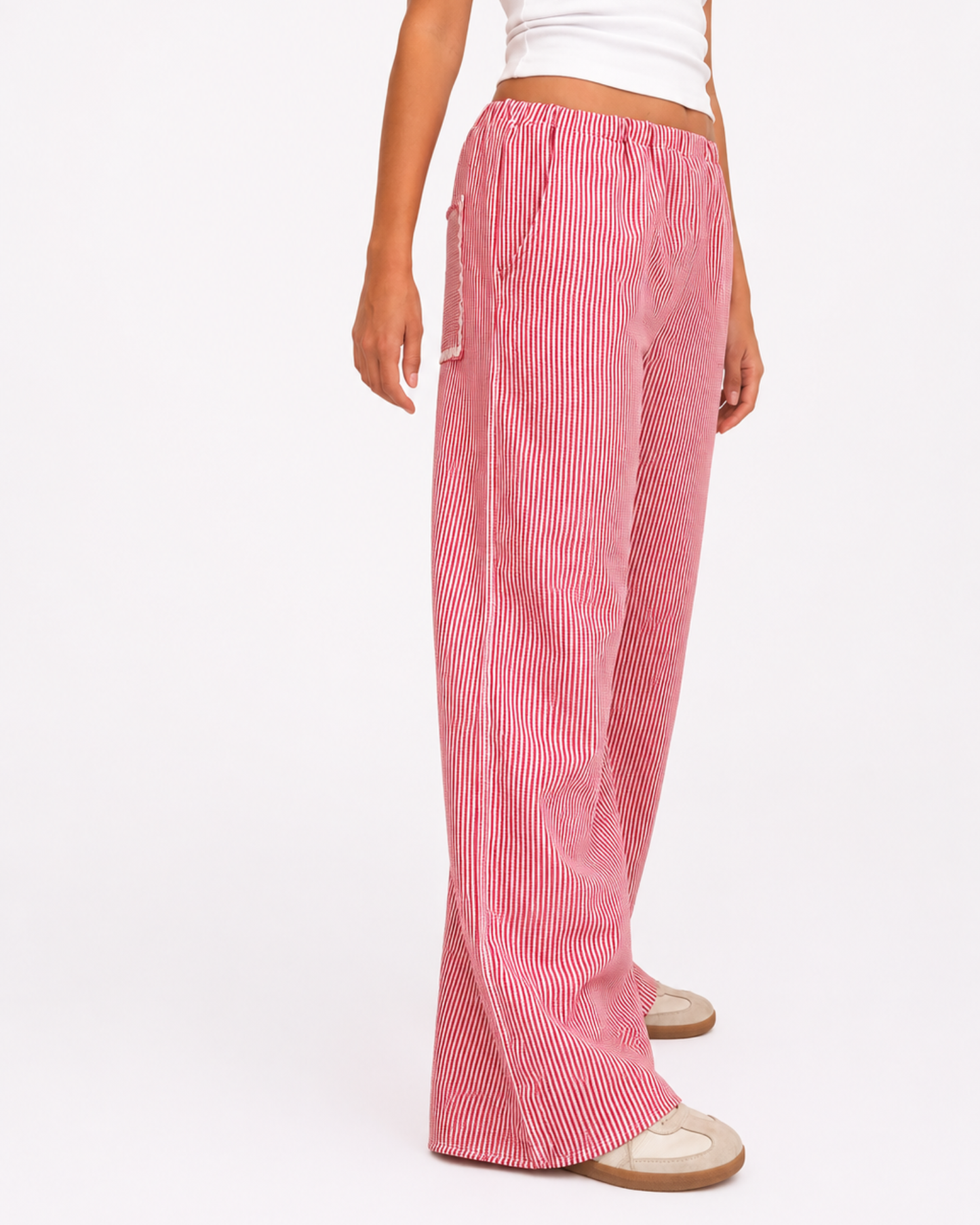 Stripes pants (Burgundy + Pink)