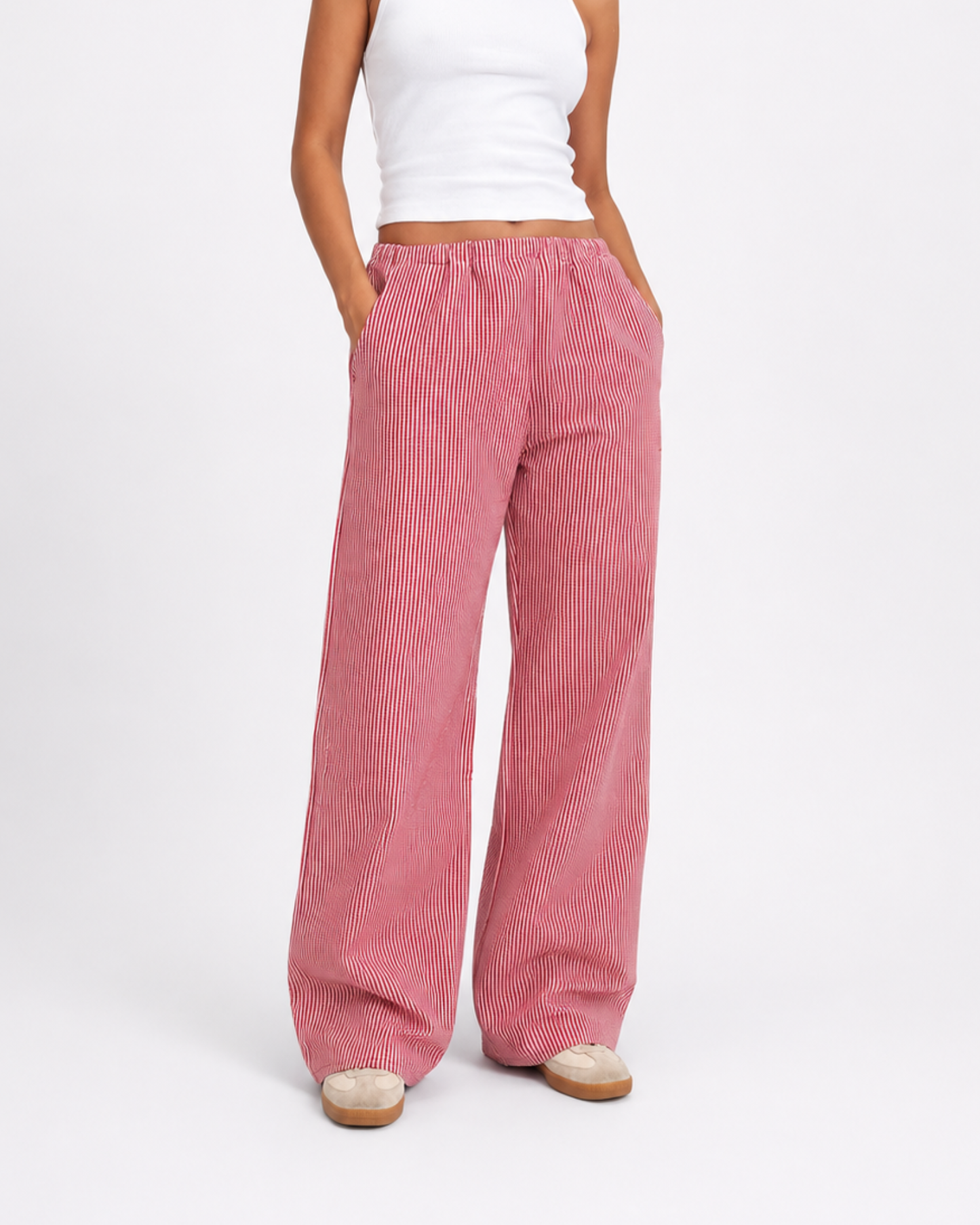 Stripes pants (Burgundy + Pink)