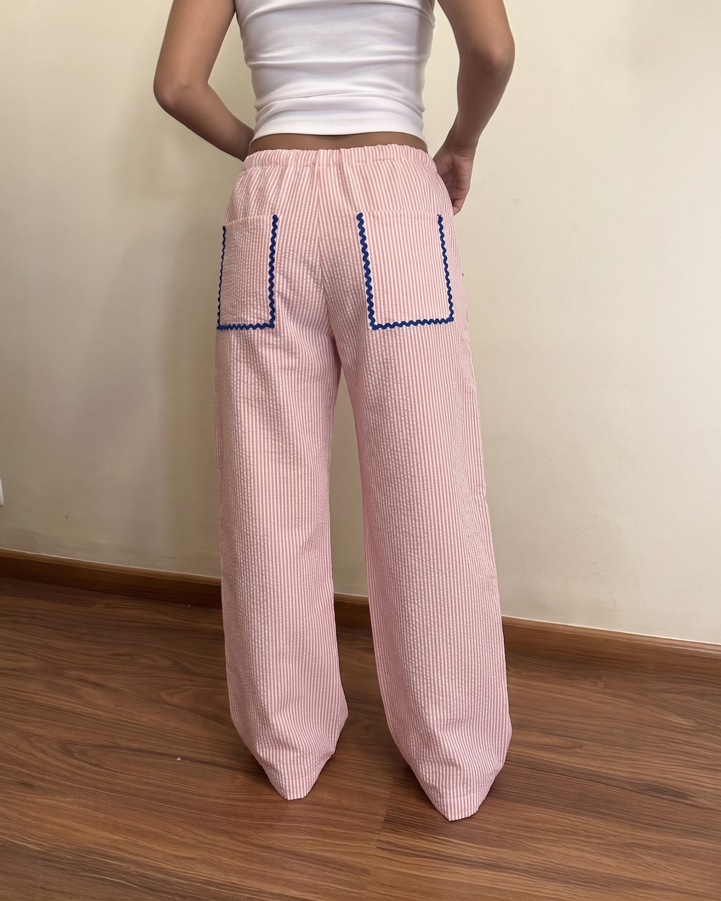 Stripes pants (Burgundy + Pink)