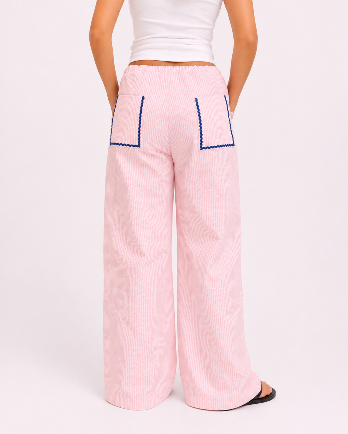 Stripes pants (White + Pink)