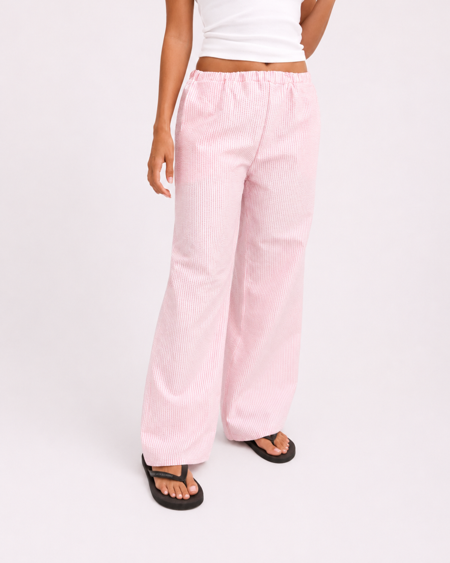 Stripes pants (White + Pink)