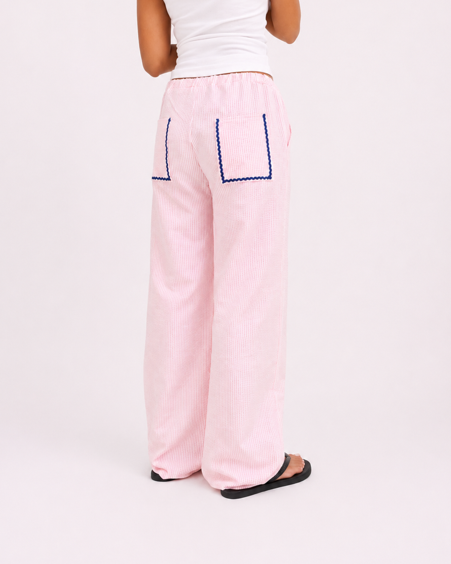 Stripes pants (White + Pink)