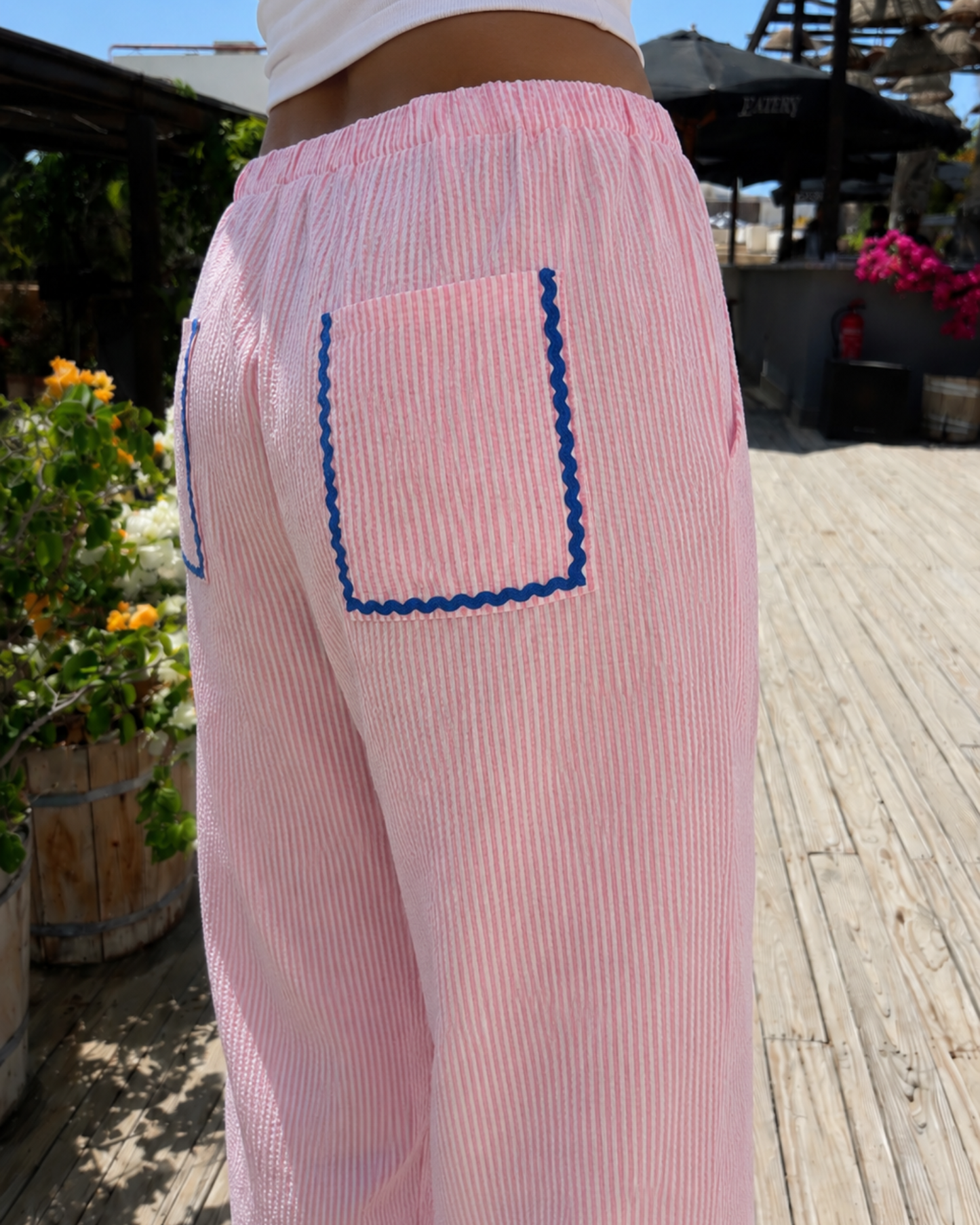 Stripes pants (White + Pink)