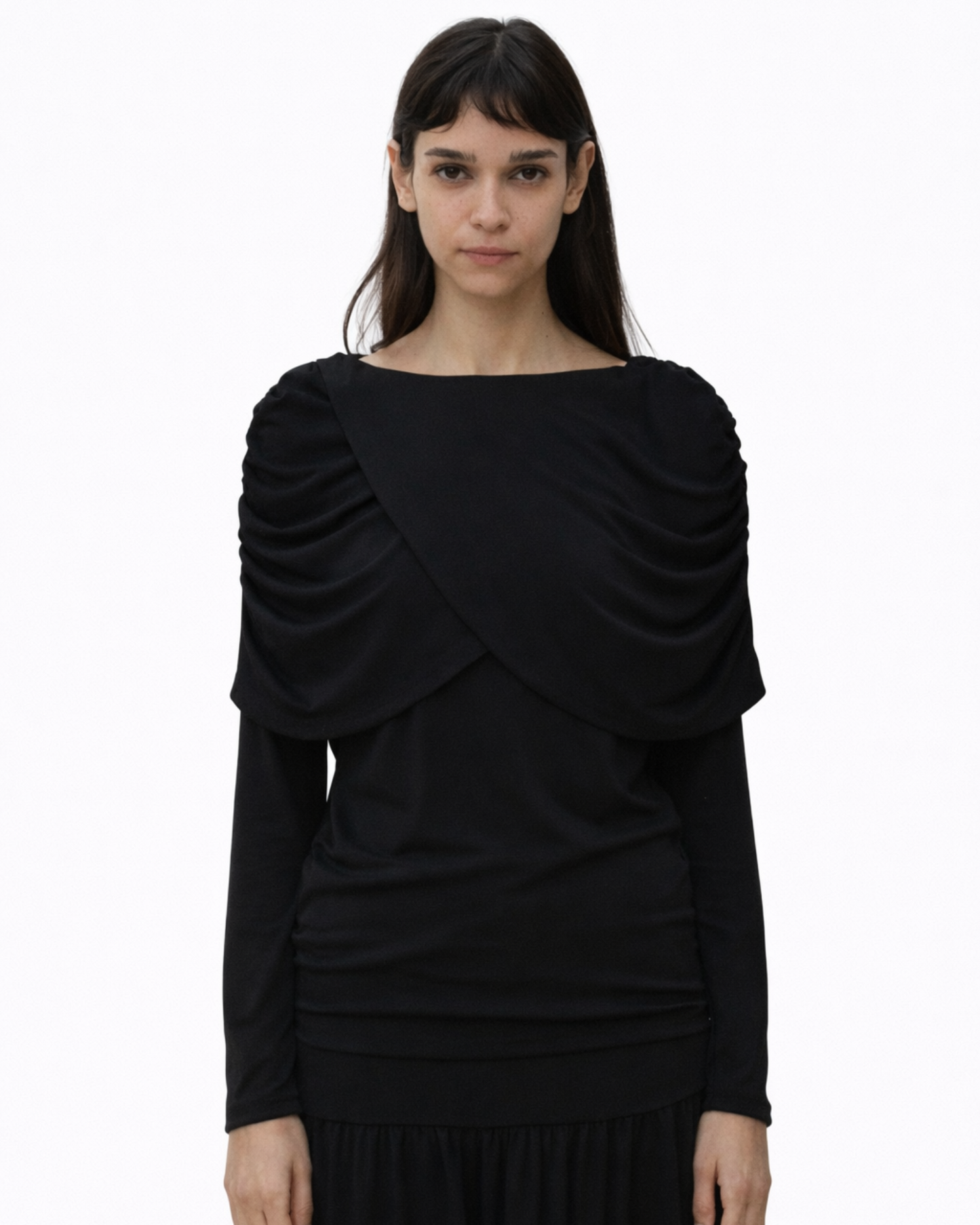 Wave long sleeve top in black