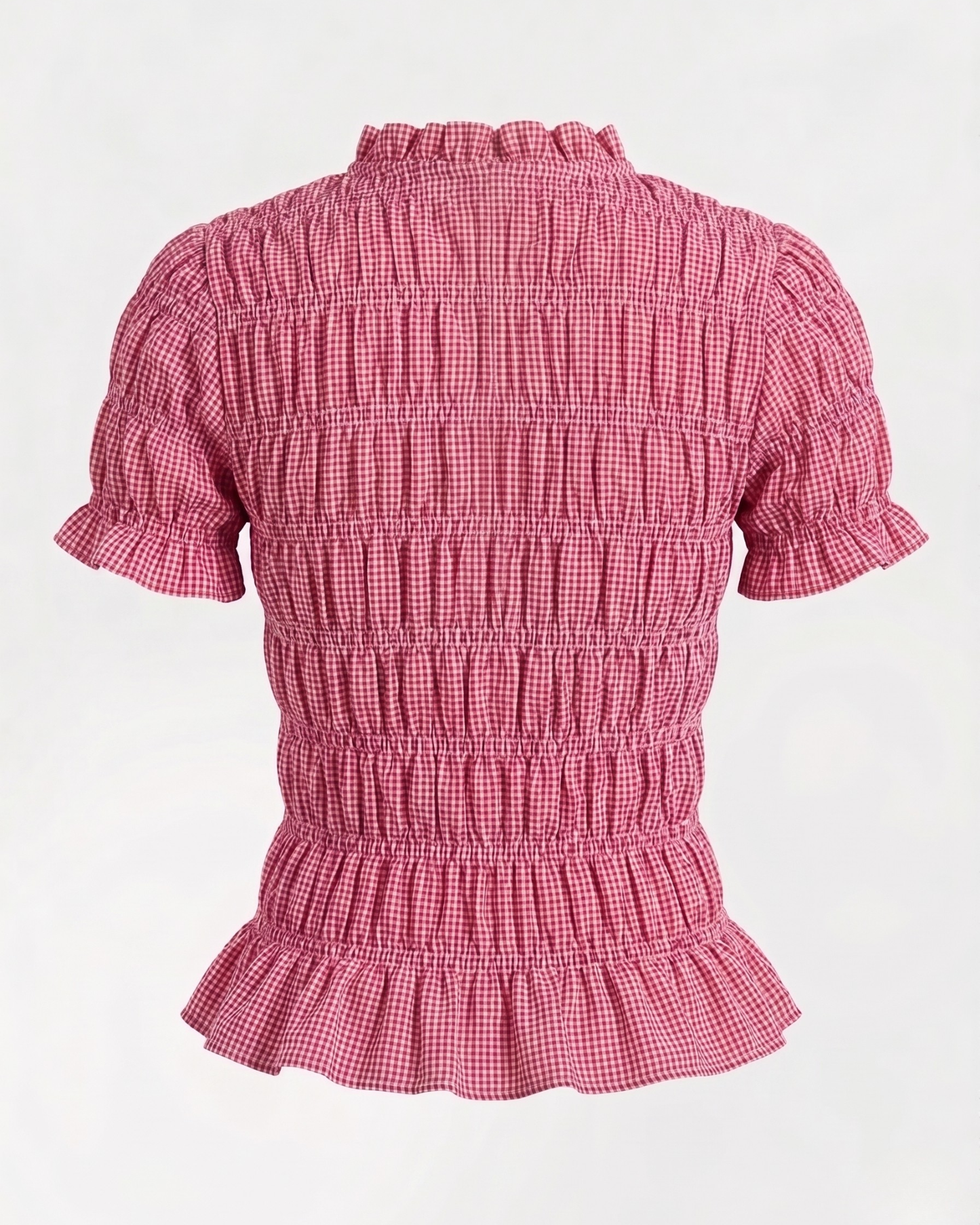 Smocked top in red