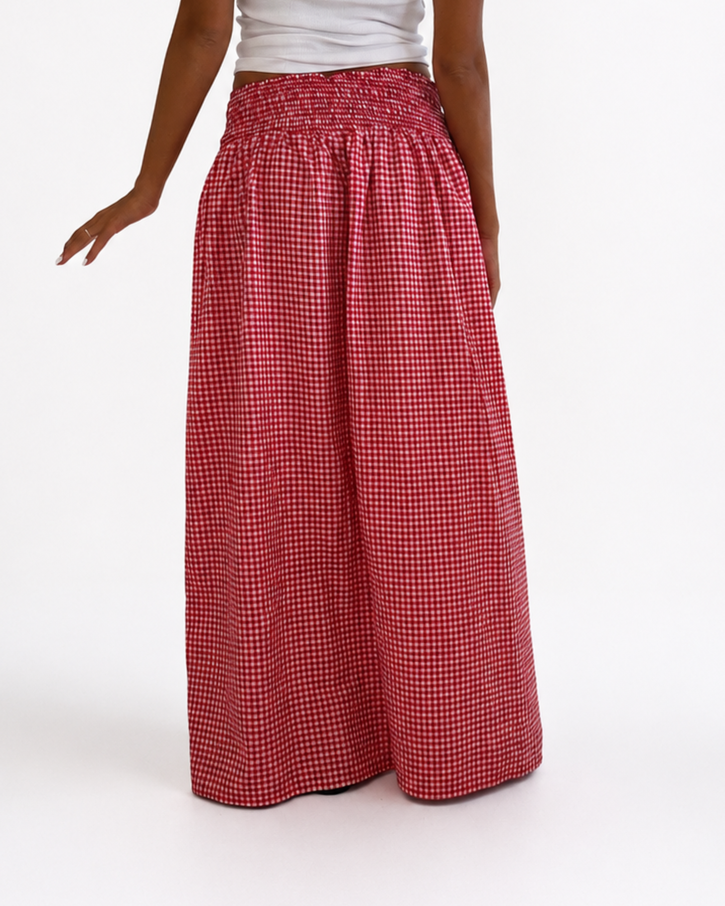 Checkered Maxi skirt in red