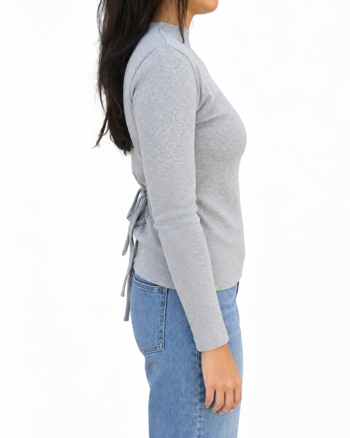 Shell long sleeves tee in grey