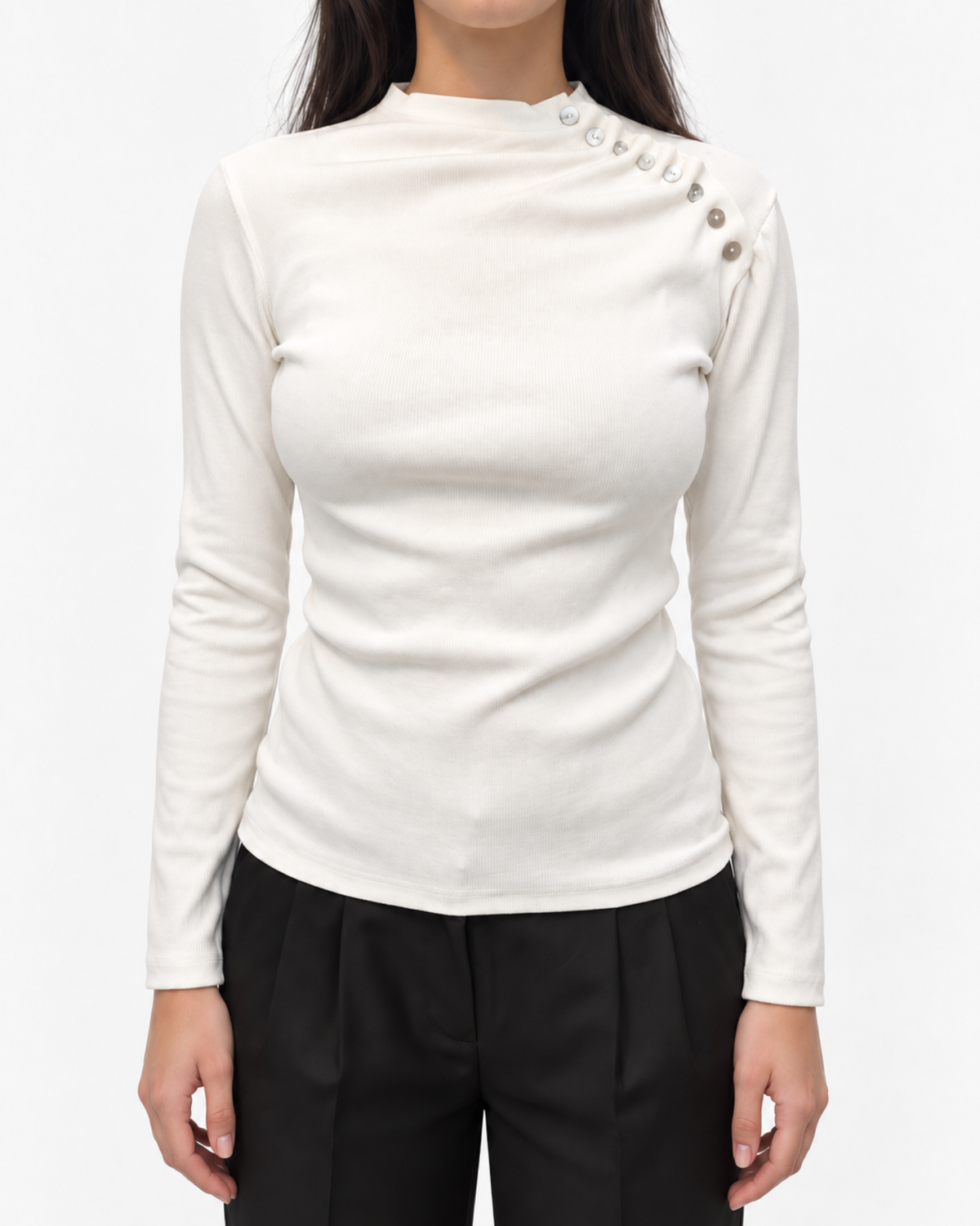 Shell long sleeves tee in grey