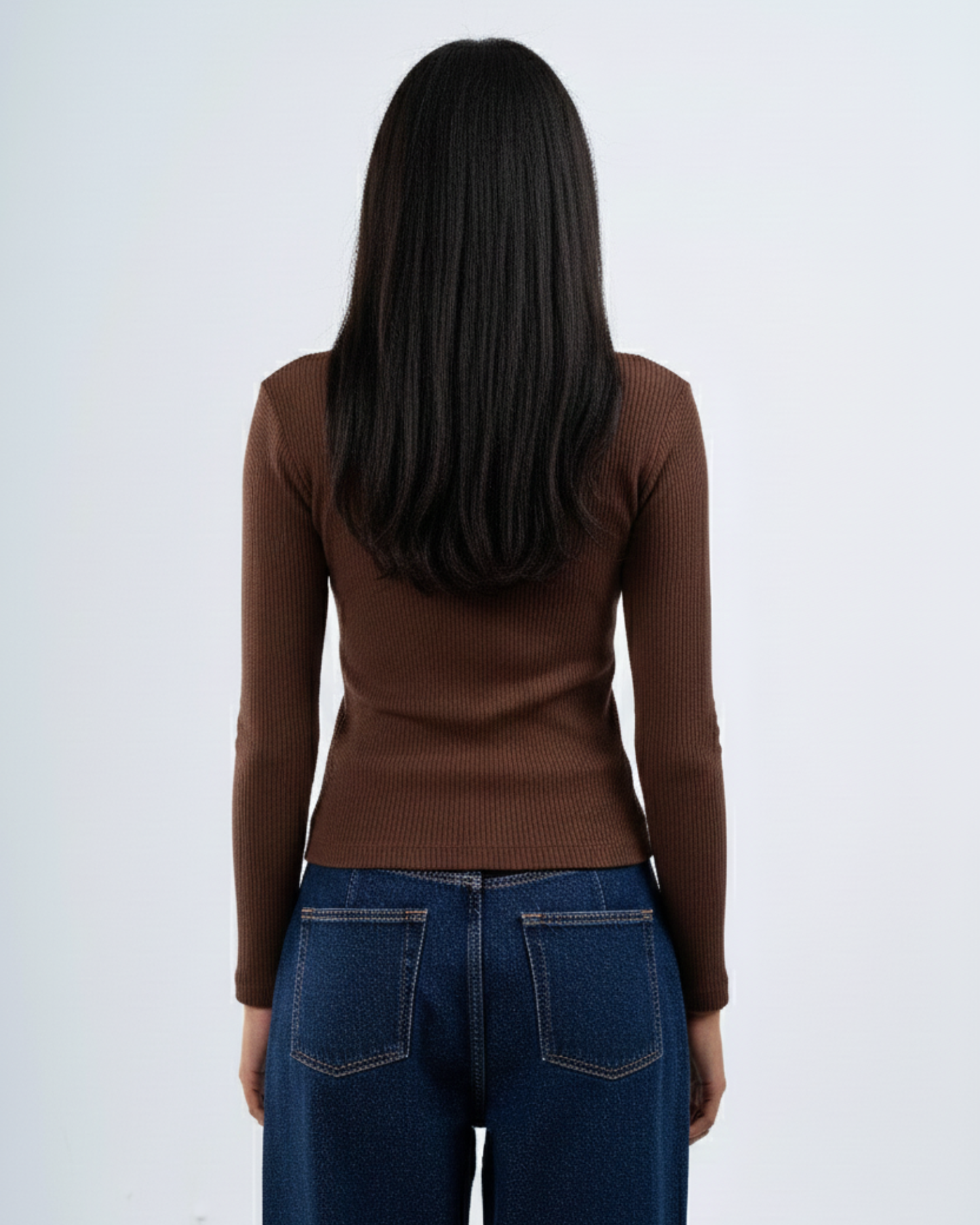 Everyday long sleeve top in brown