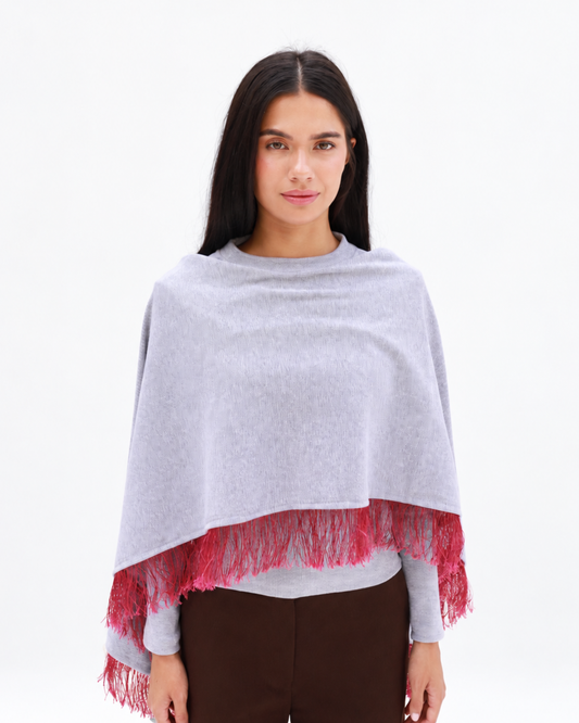 Ruby Fringe top in grey