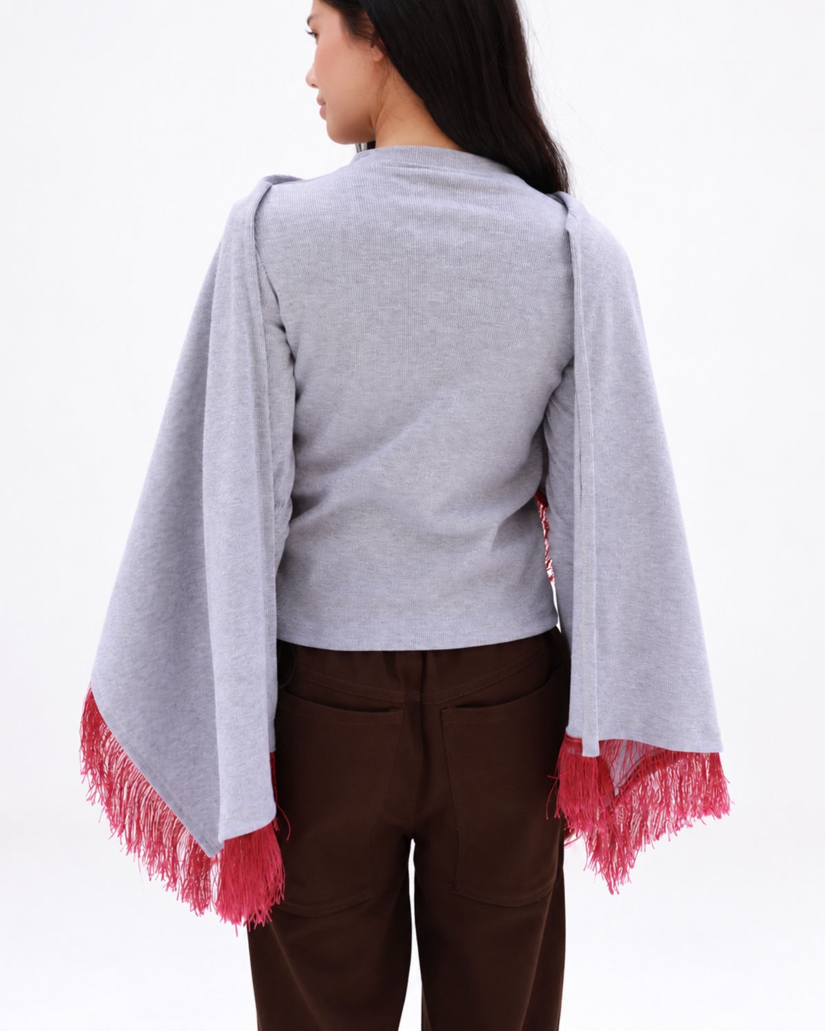 Ruby Fringe top in grey