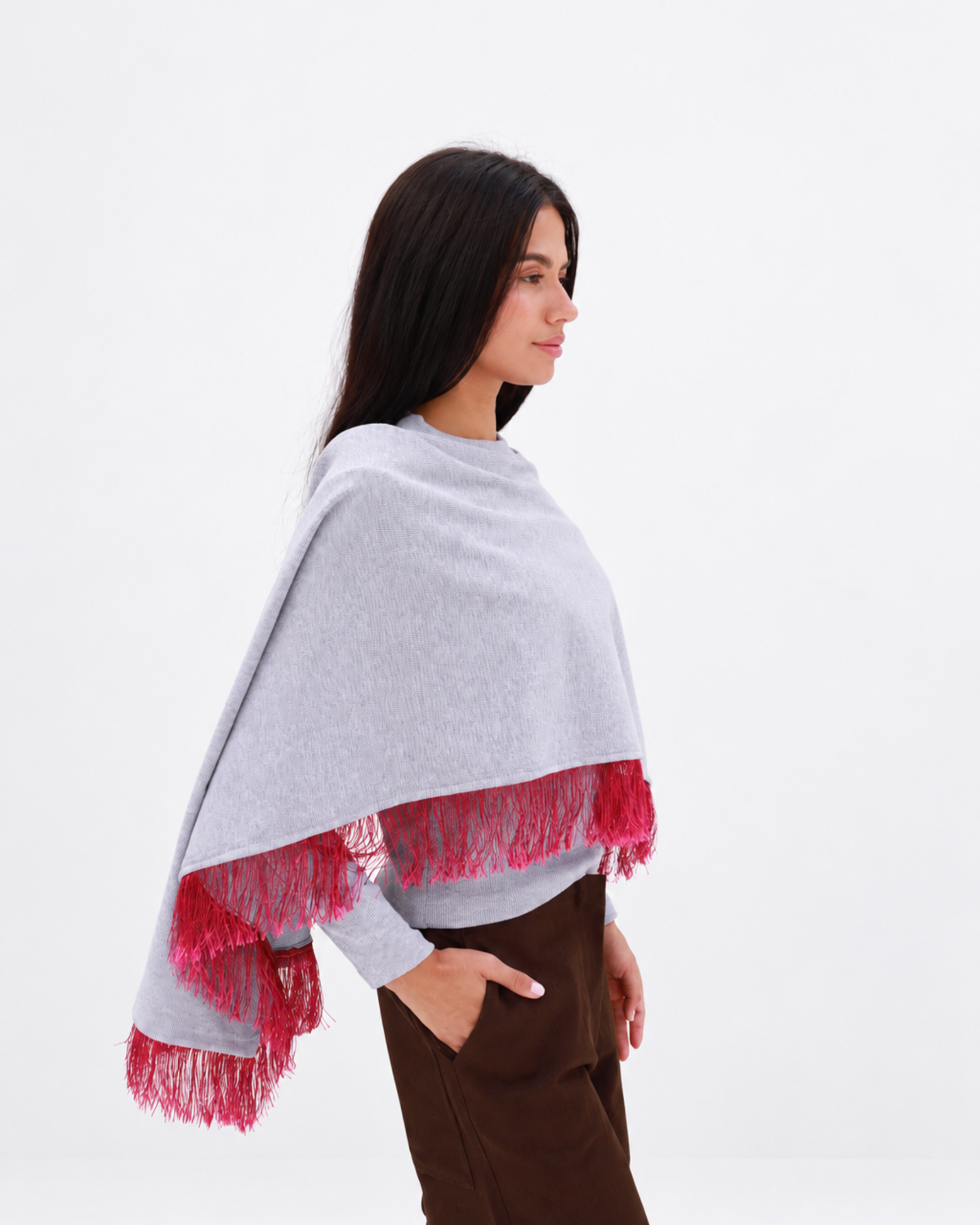 Ruby Fringe top in grey
