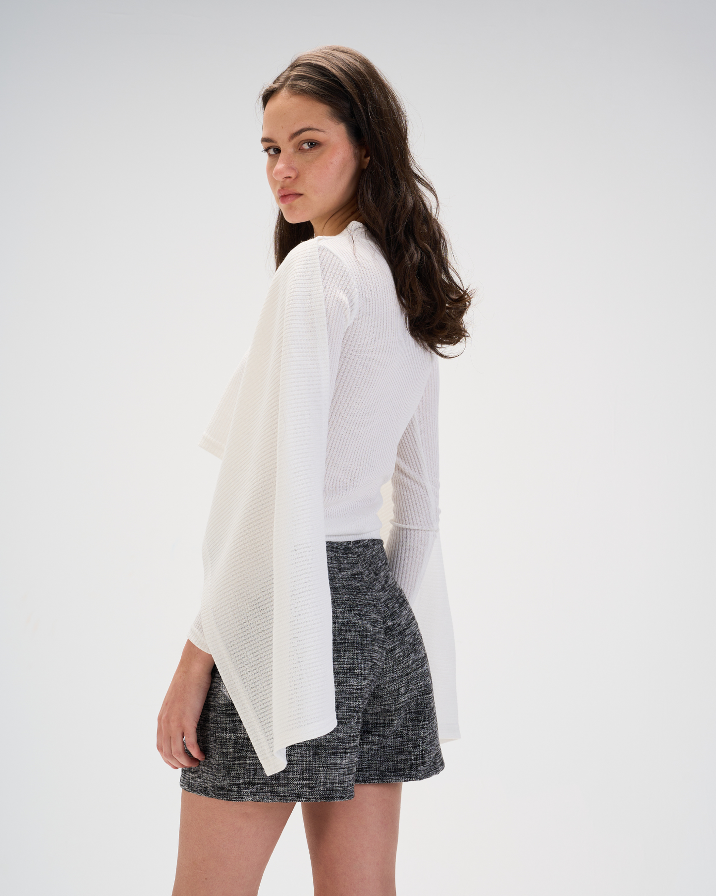 Shawl top in white