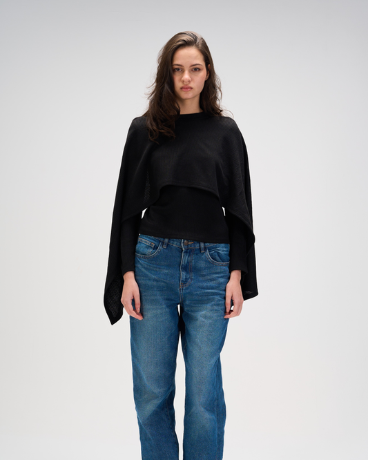 Shawl top in black