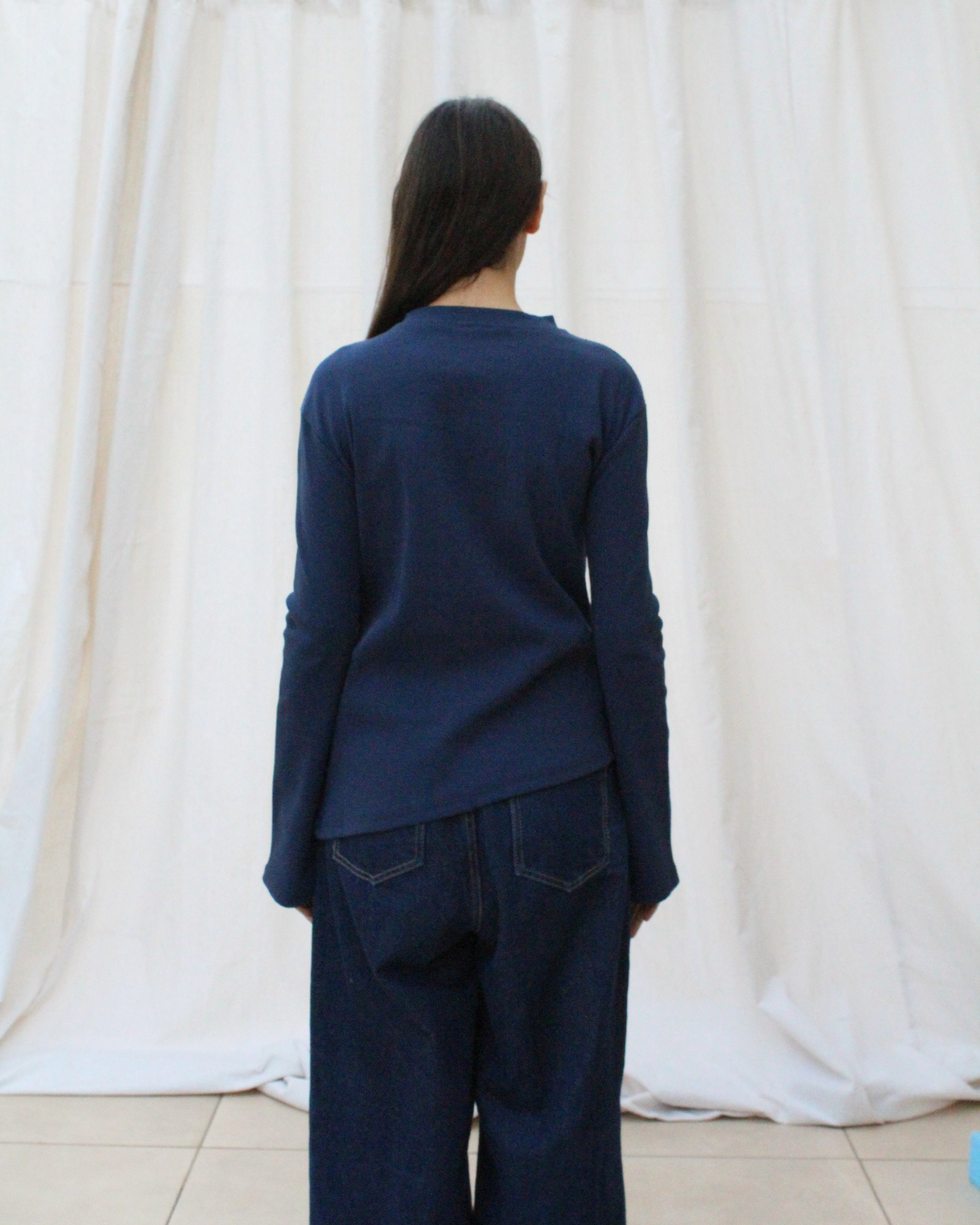 Sided tee in navy