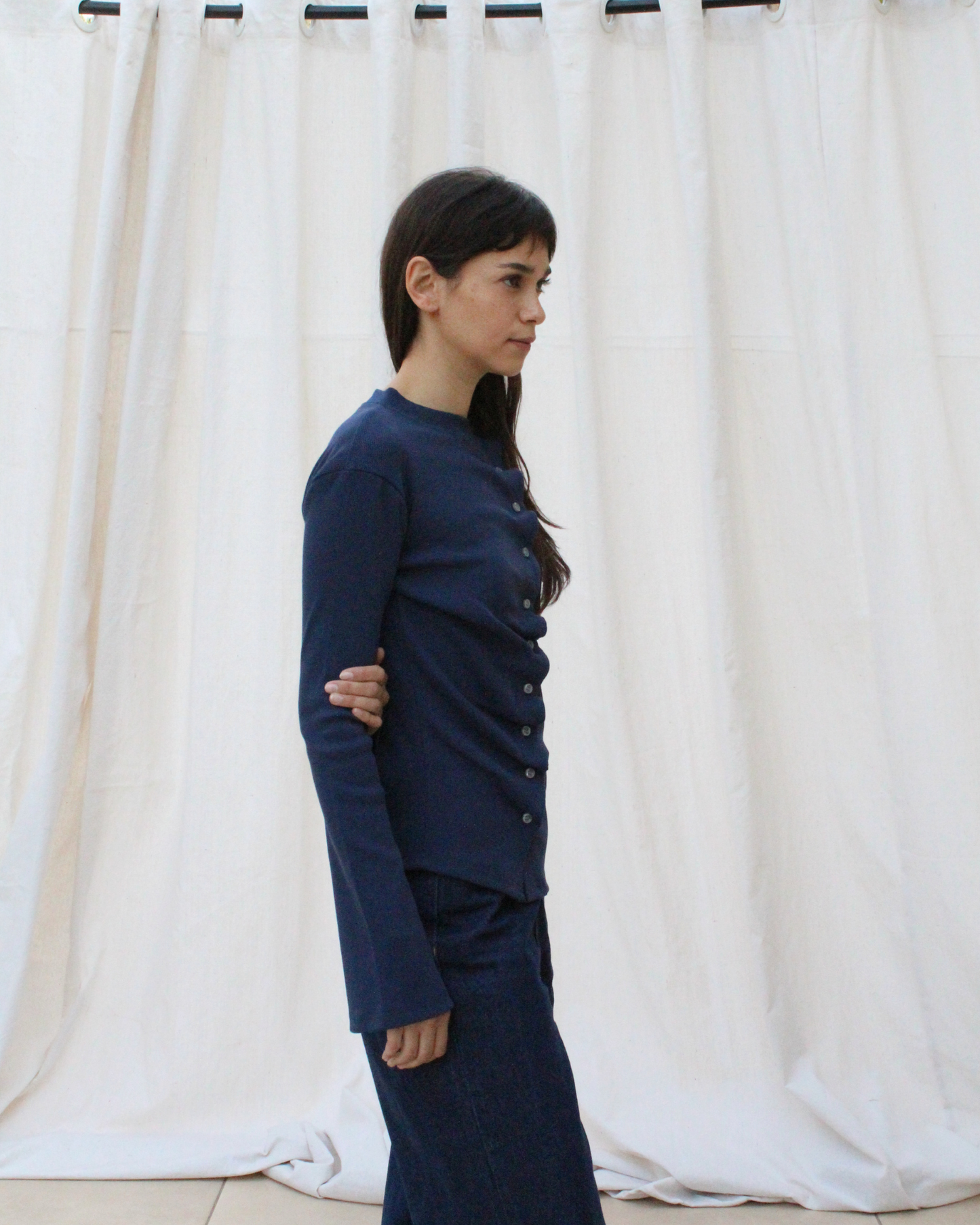 Sided tee in navy