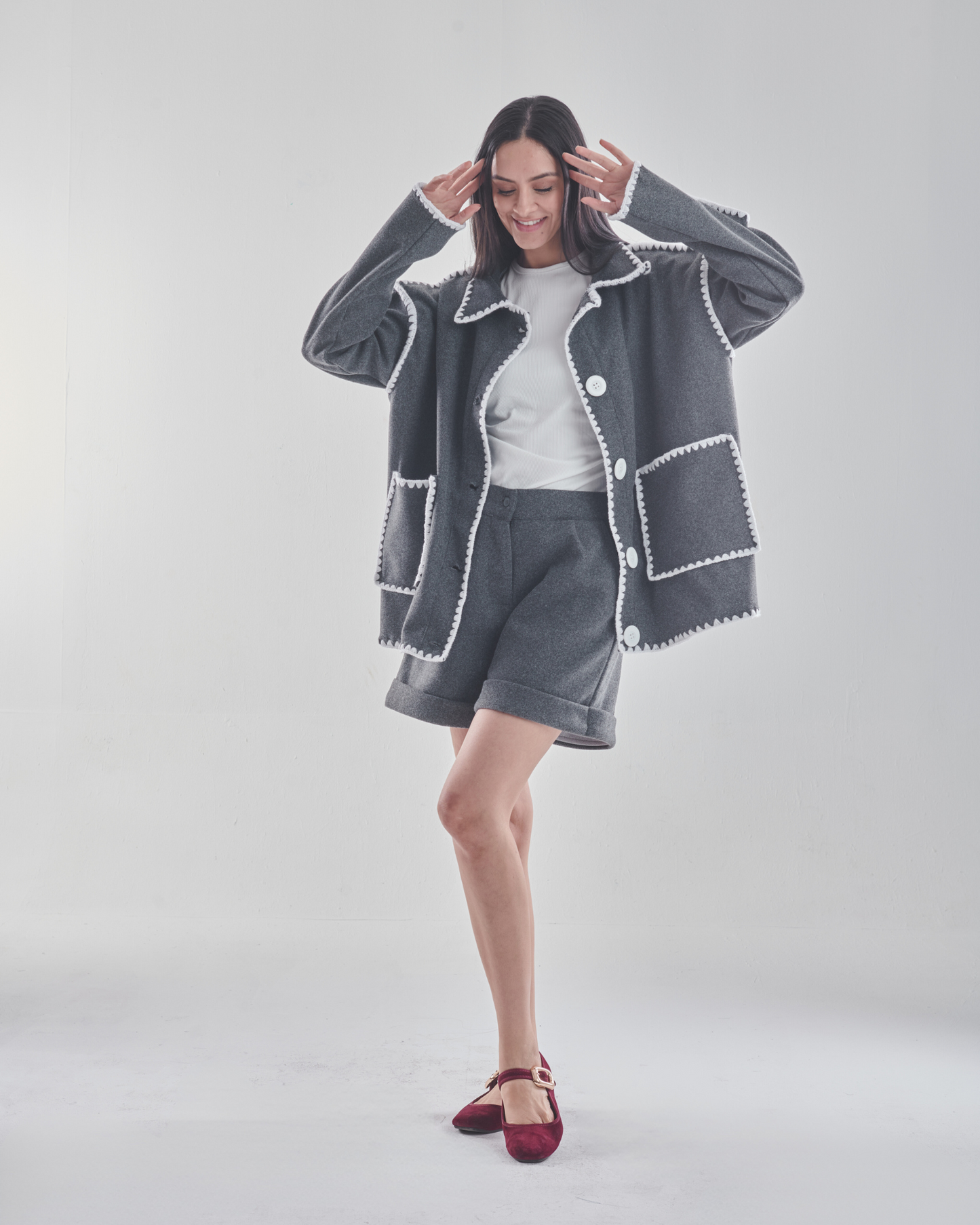 Stitch jacket in grey