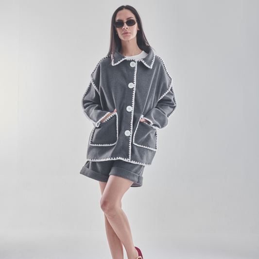 Stitch jacket in grey