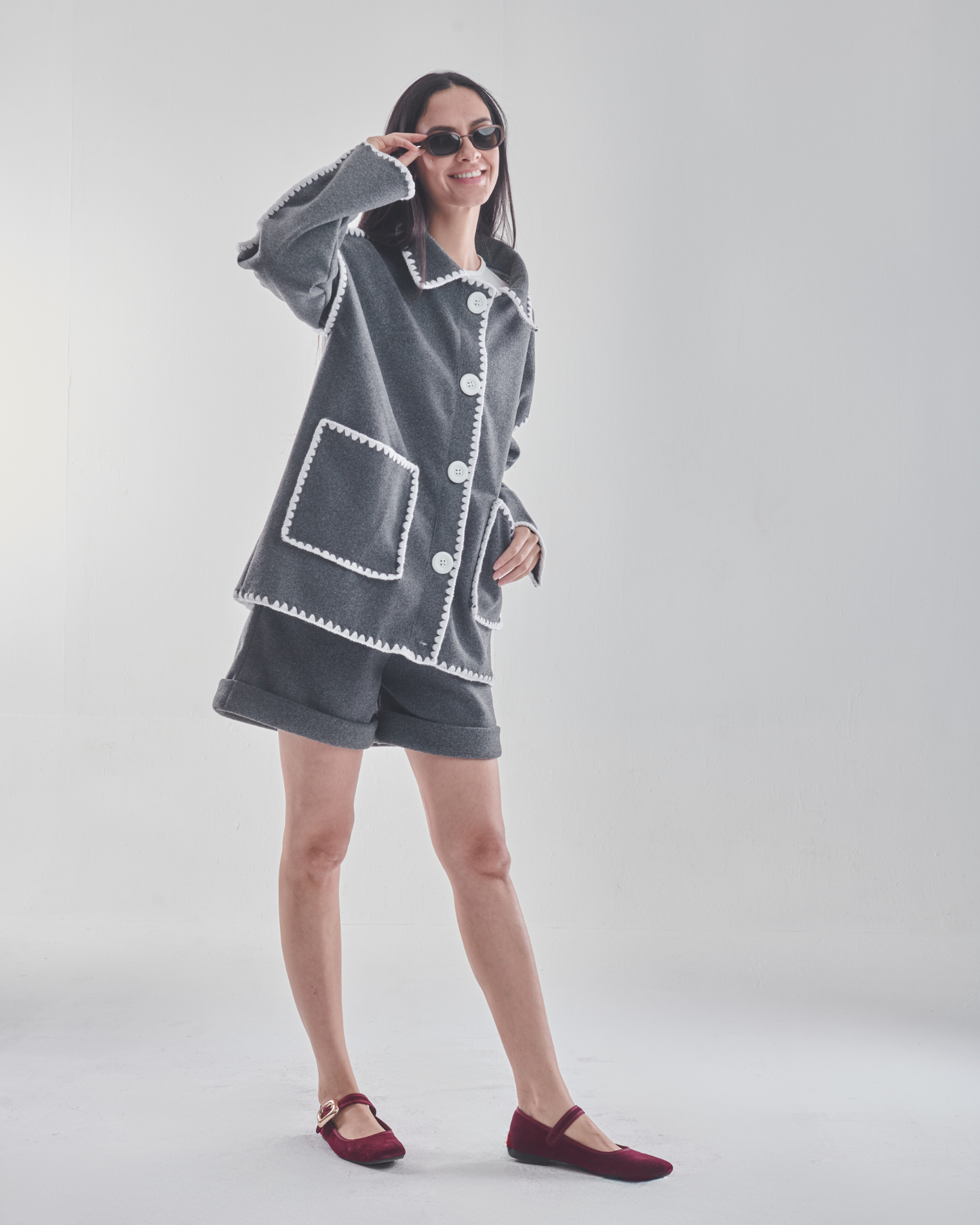 Stitch jacket in grey