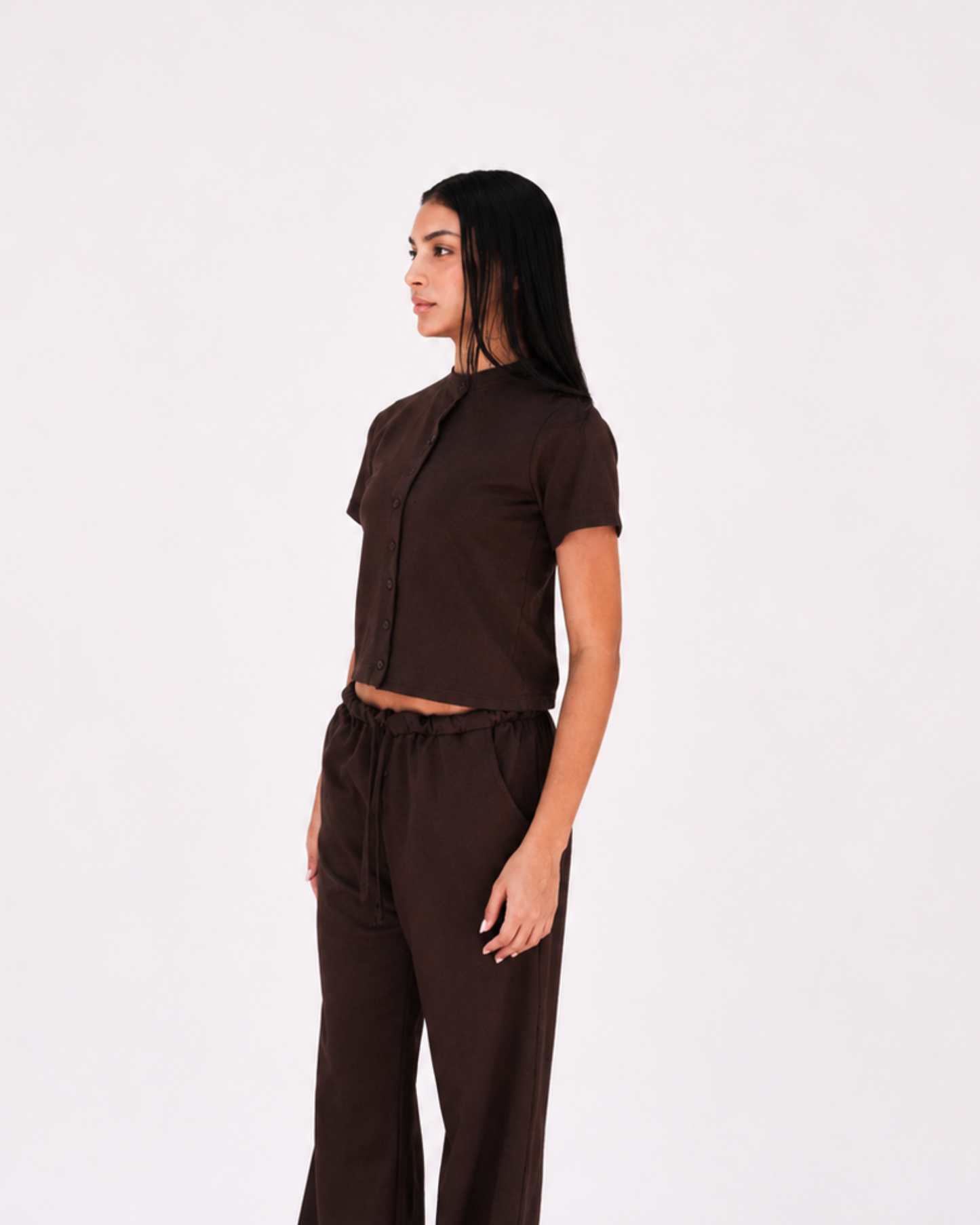 Relaxed set in brown (Top + Pants)