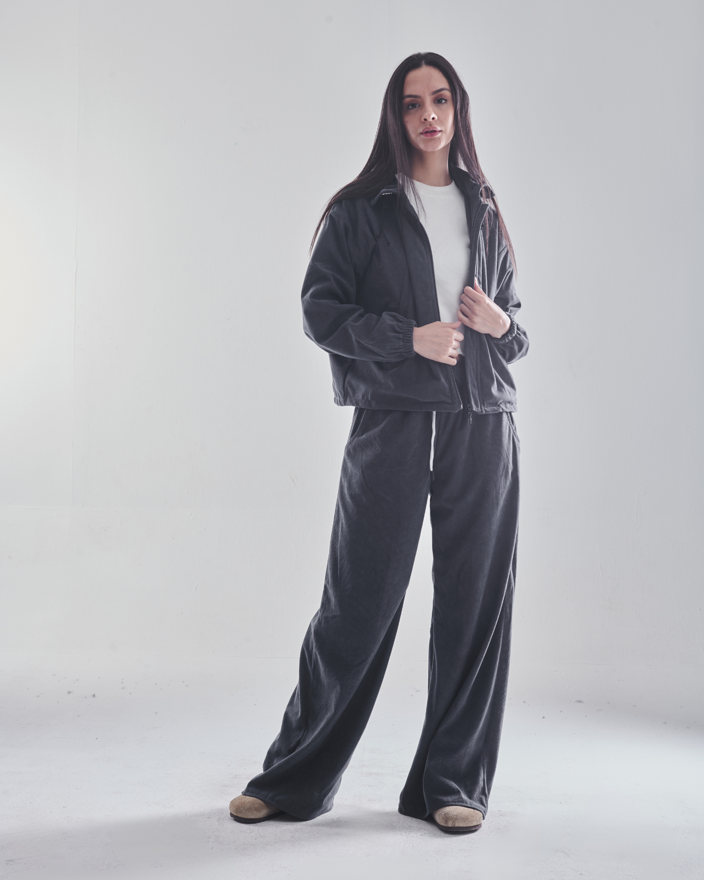 Velvet jacket in grey