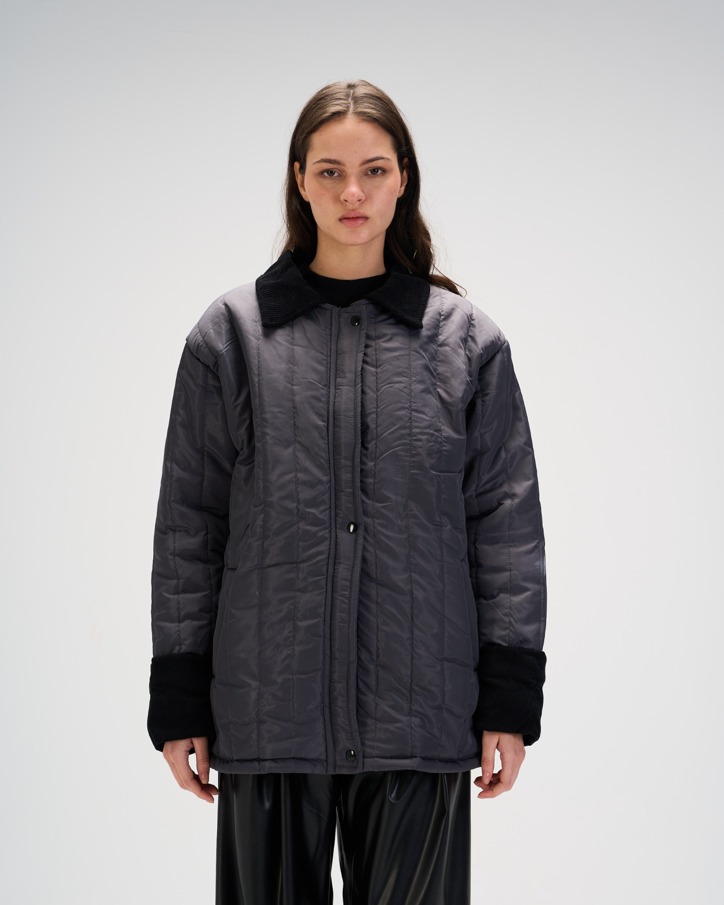 Puffer jacket in grey