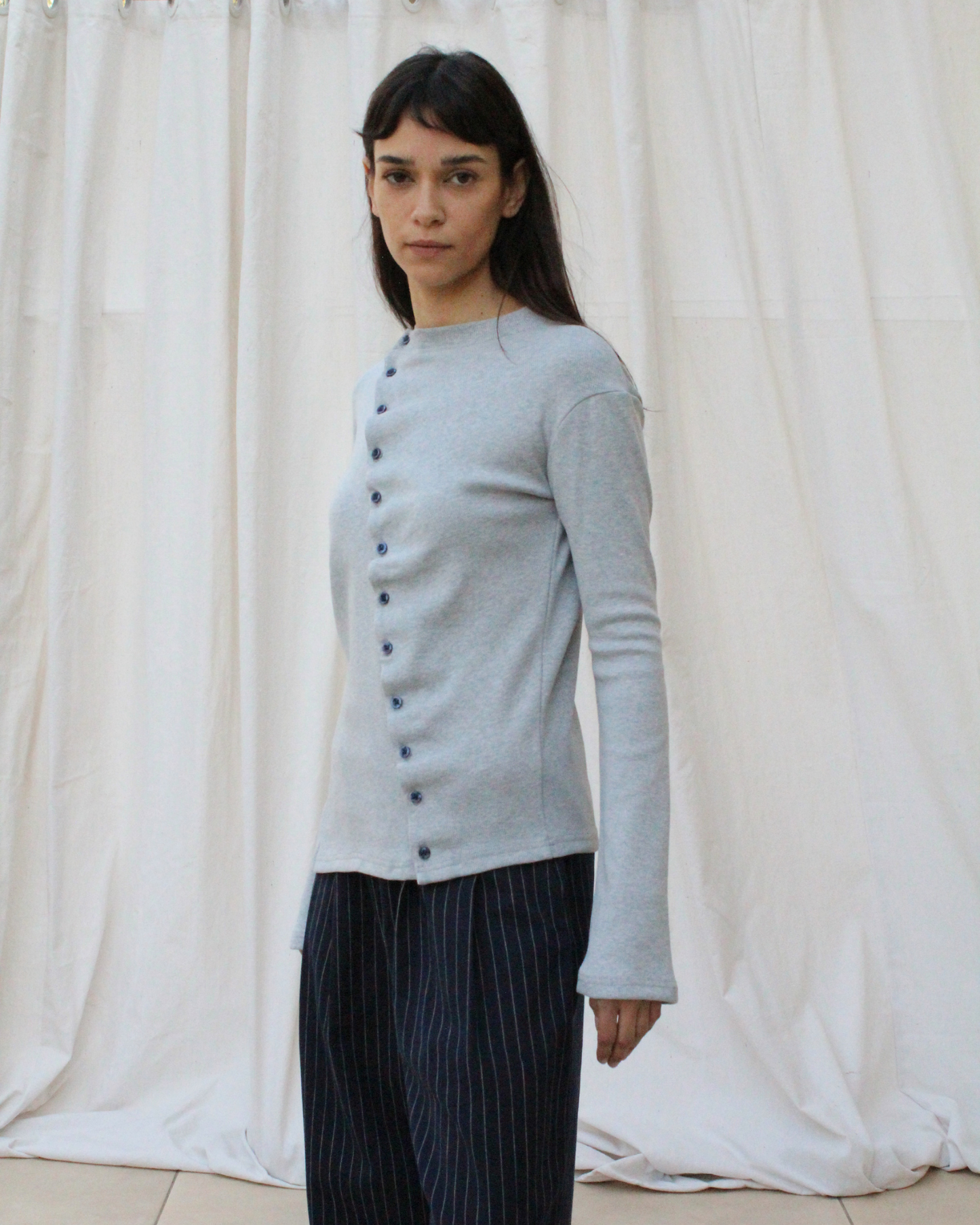 Sided tee in grey
