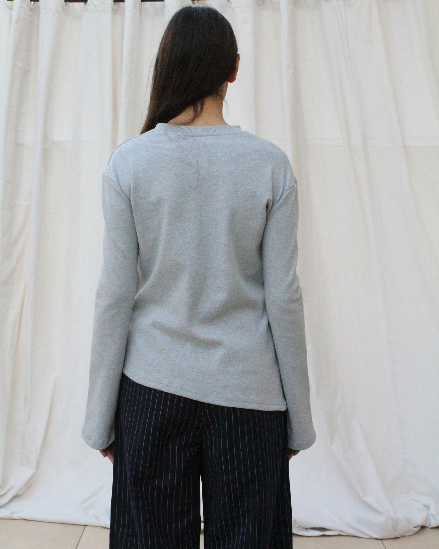 Sided tee in grey