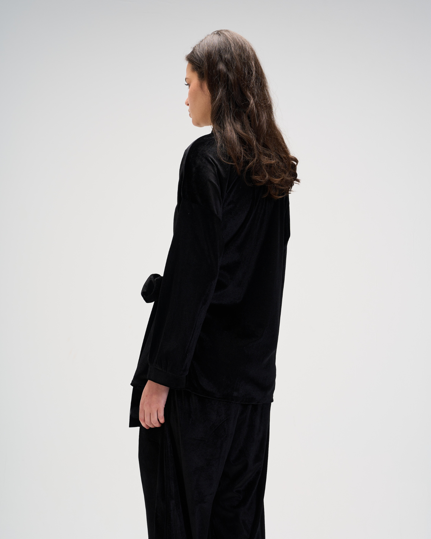 Constructed kimono in black
