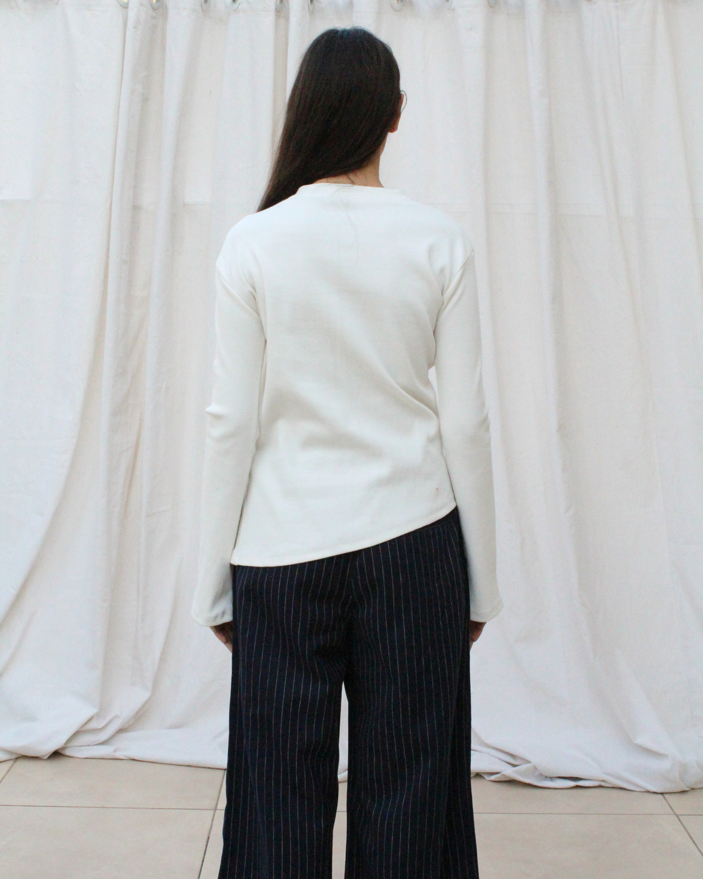 Sided tee in white