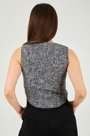 Cheviot vest in grey