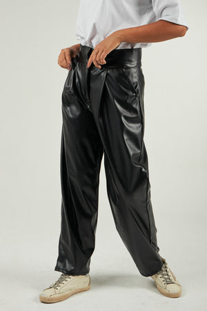 Own it pants in black leather