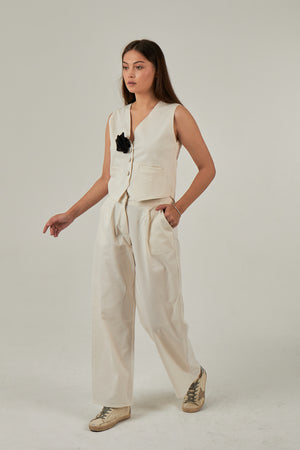 Stand out pants in off-white