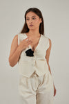 Flower vest in off-white