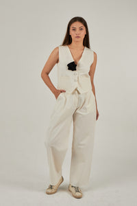 Stand out pants in off-white