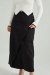 Criss cross maxi skirt in black